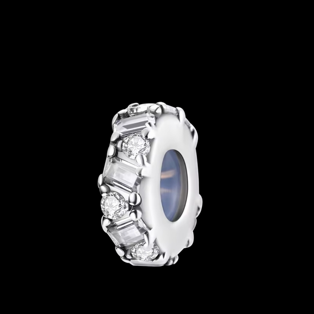 Silver Ring with Prong-Set Crystals